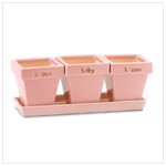 Bloom Baby Flower Garden Pink Ceramic Decor Plant Pots [Kitchen]