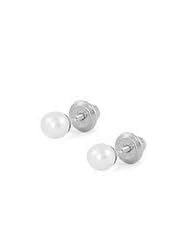 Childrens Jewelry - Sterling Silver Pearl Screw Back Stud Earrings