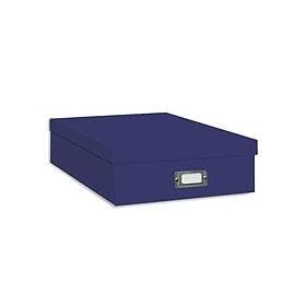 Pioneer Archival Scrapbooking Storage Box with Solid Color Exterior, 13.25W x 15L x 4H (Bright Blue)