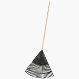 Gardex 24-Inch Black Poly Leaf Rake with 48-Inch Handle