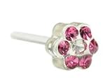 Blomdahl Medical Plastic Daisy - Rose / Crystal, 5mm - B000MUW358