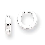 14k White Gold Polished Hinged Hoop Earrings