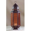 Moroccan Design Amber Glass Candle Lantern by Gift Warehouse