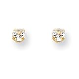 14k 3mm April Crystal Birthstone Post Earrings (Requires Inverness Piercing Gun)