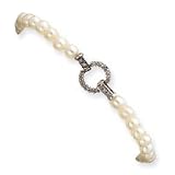 14k .15ct Diamond Clasp 4.5mm Cult. Pearl Bracelet -7.5 Inch