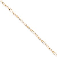 14K Fancy Link Anklet 9 Inch - Lobster Claw by JewelryWeb