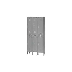 Capital Locker Double Tier 12×18x36 6 Door Ready To Assemble Gray