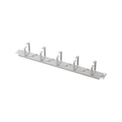DIGITUS Rangierpanel/Kabelfuehrungsbuegel 48,3cm 19Zoll 1HE 5x rings 40x60mm grau RAL7035