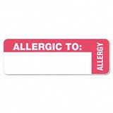 TABBIES / TAB40562 / Medical Labels for Allergy Warnings, 3 x 1, White, 175/Roll / Sold as 1 RL