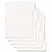Index Divider Sheets, 3HP, 1/5 Cut, 8-1/2x11, 25/PK, White (NSN9594441)