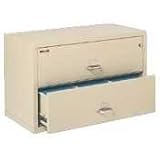 Lateral File Letter-Legal Size Fireproof 2 Drawers Putty