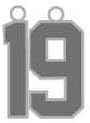 Number 19 SILVER PLATED Jersey Style Sports Necklace Charm Pendant #19 (0.8" Tall - Standard Size) Perfect For: Football, Baseball, Basketball, Soccer, Hockey, Softball, Volleyball, Lacrosse &amp; More