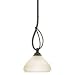 Quoizel DK1508TM Denmark 56-Inch Rod Hung Piccolo Pendant with Cream Frosted Cirrus Glass, Teco Marrone Finish