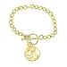 ZALES Diamond Accent 14K Gold Vermeil Initial Disc Toggle Bracelet (1 Initial) bracelets/bangles