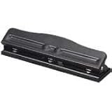 Officemate Adjustable Three Hole Punch, Black (90095)