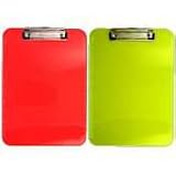 Plastic Clipboard, Letter, Holds 1/2 of Paper, Neon Yellow, Sold as 1 each