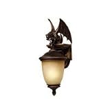 1 light outdoor light in rubbed bronze with cognac antiqued glass