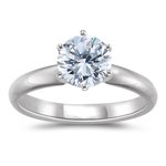 1.00 Carat Platinum Six Prong Diamond Engagement Ring