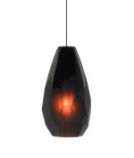 LBL Lighting HS549BRSCLEDMR2 Briolette Energy Smart 1 Light Mini Pendant in Satin Nickel with Brown glass