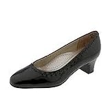Trotters Jackie | Ladies 1-2 inch heel Shoes Black Patent Black Leather by Trotters