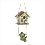 Swinging Frog Birdhouse Bird House Feeder