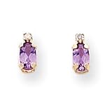 14k Diamond & Amethyst Birthstone Earrings XBE181