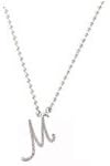Silver Bling Letter M Necklace - Letter M Silver Necklace