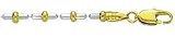 14K Two Tone Gold Fancy Bead Chain, 2.7mm wide