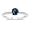 0.18 Cts Diamond & 1.14 Cts London Blue Topaz Engagement Ring in 14K White Gold-3.0