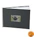 Expandable Photo Book, 12 8-1/2 x 11 Pages, Charcoal/Silver Cloth Cover w/Inset