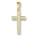 18 carat Solid Gold channel set 18pts Fine Diamond Cross