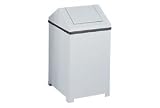 14 Gallon Square Steel Waste Receptacle - White