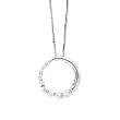 14k White Gold Link Chain with Diamond Circle Pendant Necklace- 18" (0.25ctw)