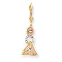 14k Two-Tone Dangle Leverback Earrings - JewelryWeb