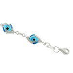 Sterling Silver Light Blue Evil Eye Tear Drop Bracelet. FREE GIFT BOX 11m65Elsi9L. SL160 Sterling Silver Light Blue Evil Eye Tear Drop Bracelet. FREE GIFT BOX