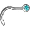 Nasenstecker Titan G23 Mit Swarovski Elements Nasenpiercing - Blau Zrikon