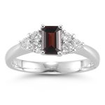Click here to buy 0.60 Cts Diamond and 5.47 Cts Garnet Ring in 18K White Gold by mygarnetjewelry.