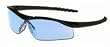 Dallas Wraparound Safety Glasses Black Frame Light Blue Lens
