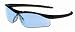 CREWS INC. DL113 Dallas Wraparound Safety Glasses Black Frame Light Blue Lens