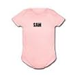 SAM - Name Series - White, Blue or Pink Onesie / Baby T-shirt