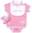 Boston Red Sox Pink Newborn Baseball Bib & Booties Set (6-9 Months)