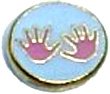 Clearly Charming Pink Baby Hands Heart Locket Charm Baby, Child Theme