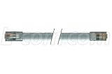 Flat Silver Satin Modular Cable RJ45 Plug to RJ45 Plug, Straight Pinned for Data Systems 1.0 FEET