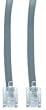 RJ11, 6P / 4C, Silver Satin Flat, Reverse, 14 ft (Voice)