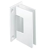 CRL Junior Geneva 037 Series White with Chrome Accent Wall Mount Full Back Plate Hinge