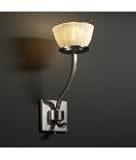IMAGE OF Justice Design Group GLA-8784-36-WHTW-NCKL Sonoma Veneto Luce 1 Light Wall Sconce in Brushed Nickel with White Wash glass