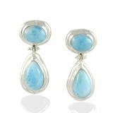 Double Dangle Larimar Earrings