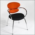 Euro Style 371751 Diva Arm Black Orange Chrome by Bar Stools