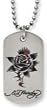 Ed Hardy Dog Tag Necklace Thorny Rose EHF118
