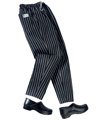 Chef Pants - Elastic Waist Cotton Chalkstripe Baggy